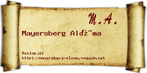 Mayersberg Alóma névjegykártya